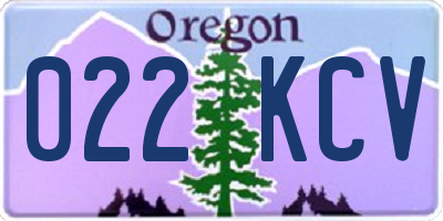 OR license plate 022KCV