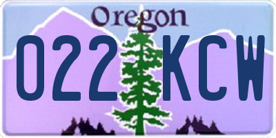 OR license plate 022KCW