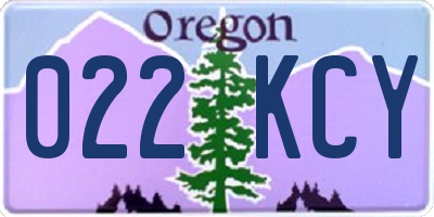 OR license plate 022KCY