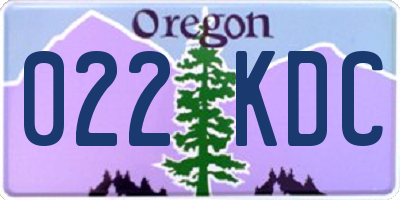 OR license plate 022KDC