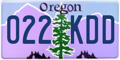OR license plate 022KDD