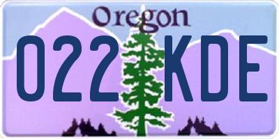 OR license plate 022KDE