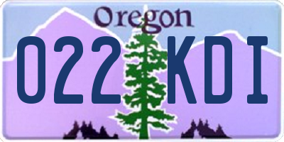 OR license plate 022KDI