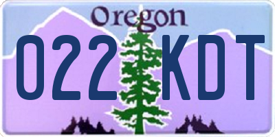 OR license plate 022KDT