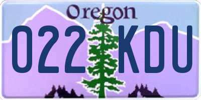 OR license plate 022KDU