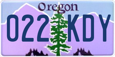 OR license plate 022KDY