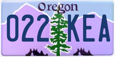 OR license plate 022KEA