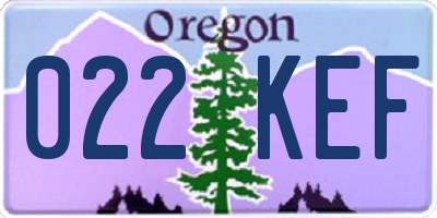OR license plate 022KEF