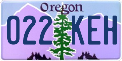 OR license plate 022KEH