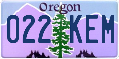 OR license plate 022KEM