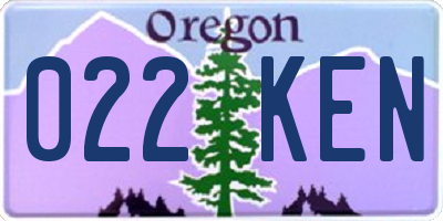 OR license plate 022KEN