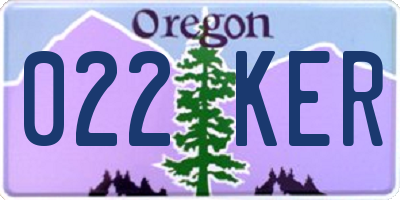 OR license plate 022KER