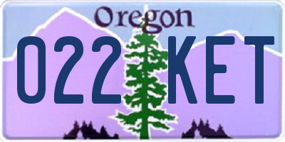 OR license plate 022KET