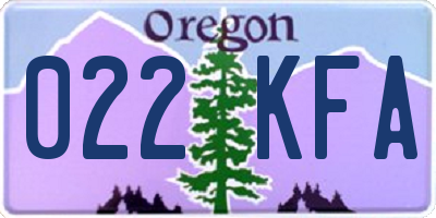 OR license plate 022KFA