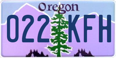OR license plate 022KFH