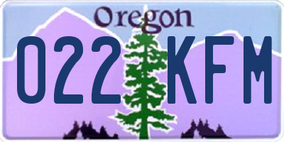 OR license plate 022KFM
