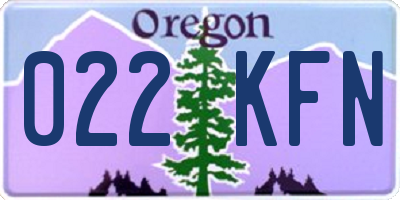 OR license plate 022KFN