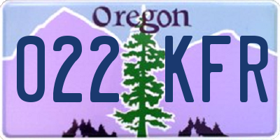 OR license plate 022KFR