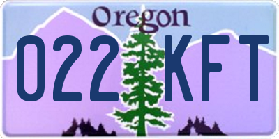 OR license plate 022KFT