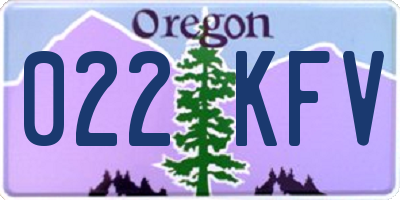 OR license plate 022KFV