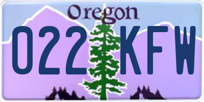 OR license plate 022KFW