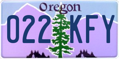 OR license plate 022KFY