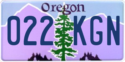 OR license plate 022KGN