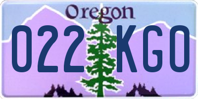 OR license plate 022KGO