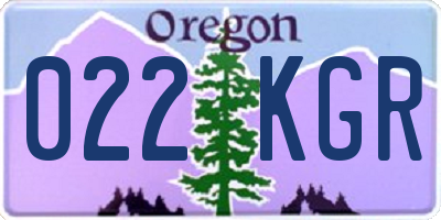 OR license plate 022KGR