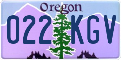 OR license plate 022KGV