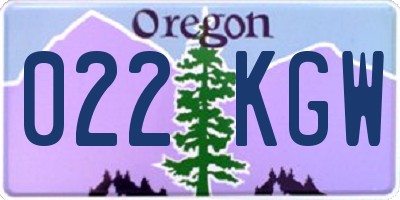 OR license plate 022KGW