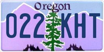 OR license plate 022KHT