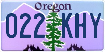 OR license plate 022KHY