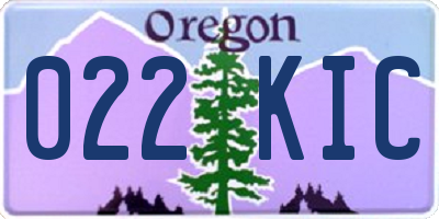 OR license plate 022KIC
