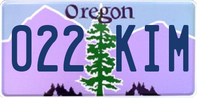 OR license plate 022KIM