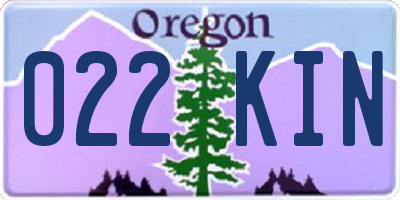 OR license plate 022KIN