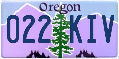 OR license plate 022KIV