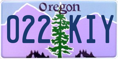 OR license plate 022KIY