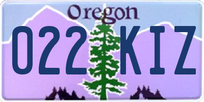 OR license plate 022KIZ