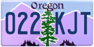 OR license plate 022KJT
