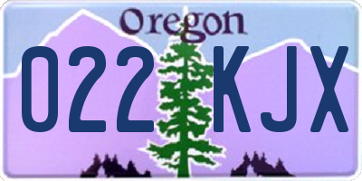 OR license plate 022KJX