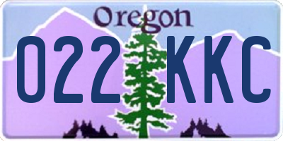 OR license plate 022KKC