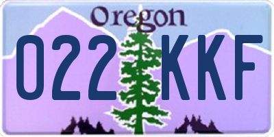 OR license plate 022KKF