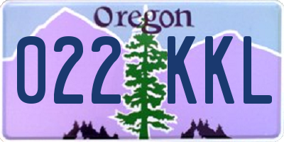OR license plate 022KKL