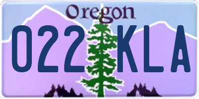 OR license plate 022KLA