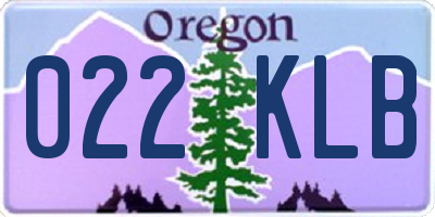 OR license plate 022KLB