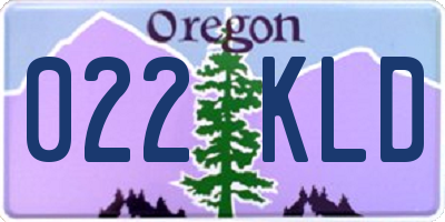 OR license plate 022KLD