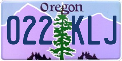 OR license plate 022KLJ
