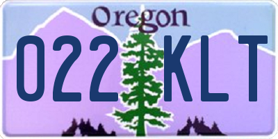 OR license plate 022KLT