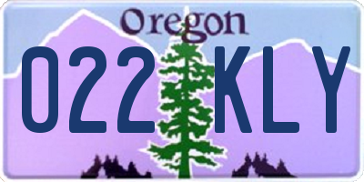 OR license plate 022KLY